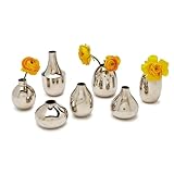 Versilbertes Nickel Two\'s Company Silver Array Vasen aus versilbertem Nickel, 7 Stück, Heimdekoration und Zubehör
