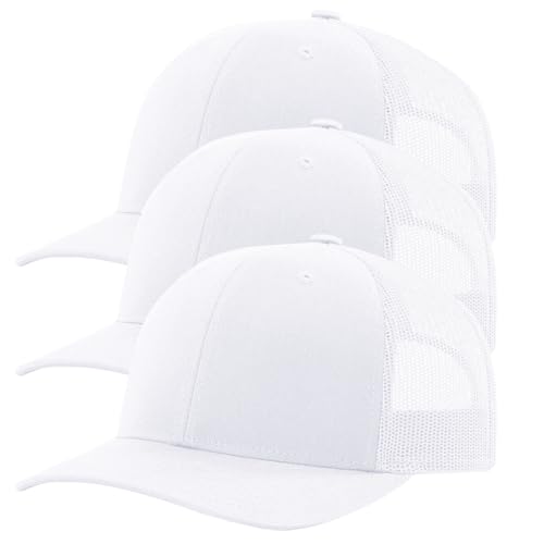 Image of TZ Promise Men Women Plain Cotton Trucker Cap with Breathable Mesh Back, Snapback Baseball Hats