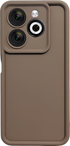 Image of Scalebee Soft Flexible Matt Finish Anti Slip Scratch Proof Camera Protection Silicon Case Back Cover for Techno POP 8 / Spark 20 / Spark 20C / Infinix Smart 8 Brown