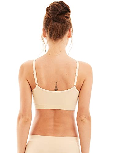 Kalon 4 Pack Women’s Nylon Spandex Removable Pads Comfort Cami Bras Wireless4