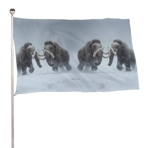 Bandera de mamuts lanudos luchando para renovar patios sosos 2