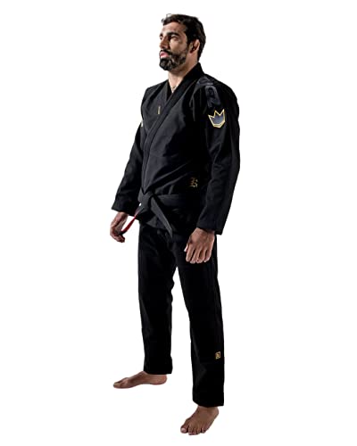 Kingz Comp 450 V6 Brazilian Jiu Jitsu Gi - Men's Lightweight Premium Bjj Kimono - Ibjjf Legal - 450Gsm Pearl Weave Professional Competition - (Black) A2 #TOP3