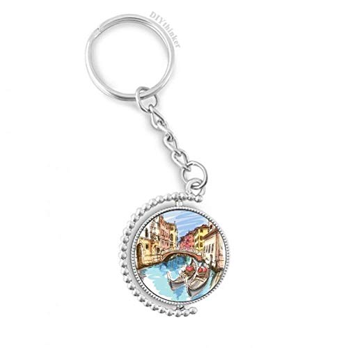 Porte-clés Venise aquarelle rotatif le souvenir d'Italie idéal pour faire plaisir