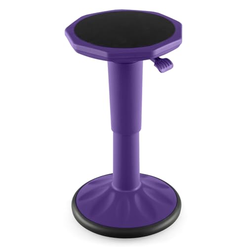 Image of GLACER Wobble Stool, Height Adjustable 16.5-24 inch Flexible Seating (Purple) | Wobble Chair with 360 Rocking, Non-Slip Base, Convenient Handle, No Assembly, Active Seating for Classroom, Home, Office