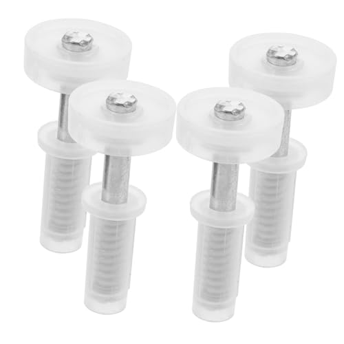 Kit de herrajes para puertas plegables POPETPOP, 4 piezas, bisagras autorretráctiles para puertas empotradas plegables, color blanco, acero inoxidable y plástico