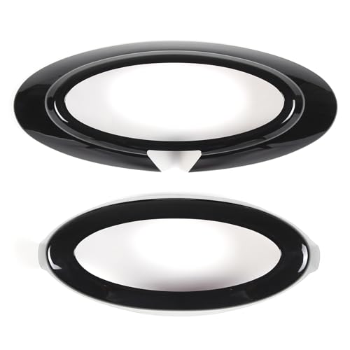 Image of Rear and Front Emblems Trim Ring Cover Compatible with Ford Maverick 2022-2025, Car Front and Rear Logo Circles Cover, Front Hood Rear Trunk Emblem Logo Decorative Accessories (Glossy Black)
