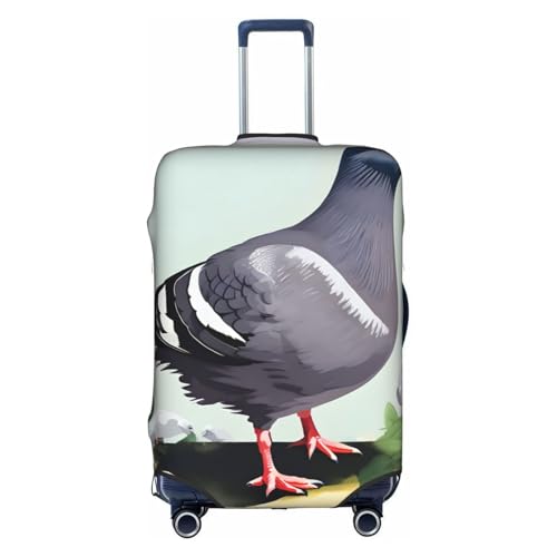 Housse de valise élastique anti-rayures - Motif pigeon gris XL