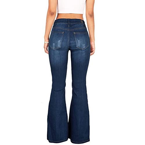 Mid-Rise Flare Jeans for Women Slimming Stretch Slim Fit Long Denim Pants Fashion Wide Leg Trousers2