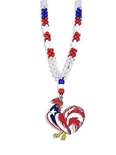 Puerto Rico Flag Rooster Necklace Bandera de Puerto Rico Gallo Collar