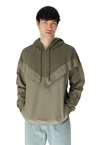 Sweat à capuche Trendyol kaki, le hoodie homme indispensable à manches longues