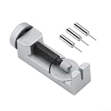 Strumento di riparazione per orologi in metallo, include 3 perni extra, adatto per cinturini fino a 4,1 cm, strumento manuale portatile per la regolazione dell'orologio (argento)