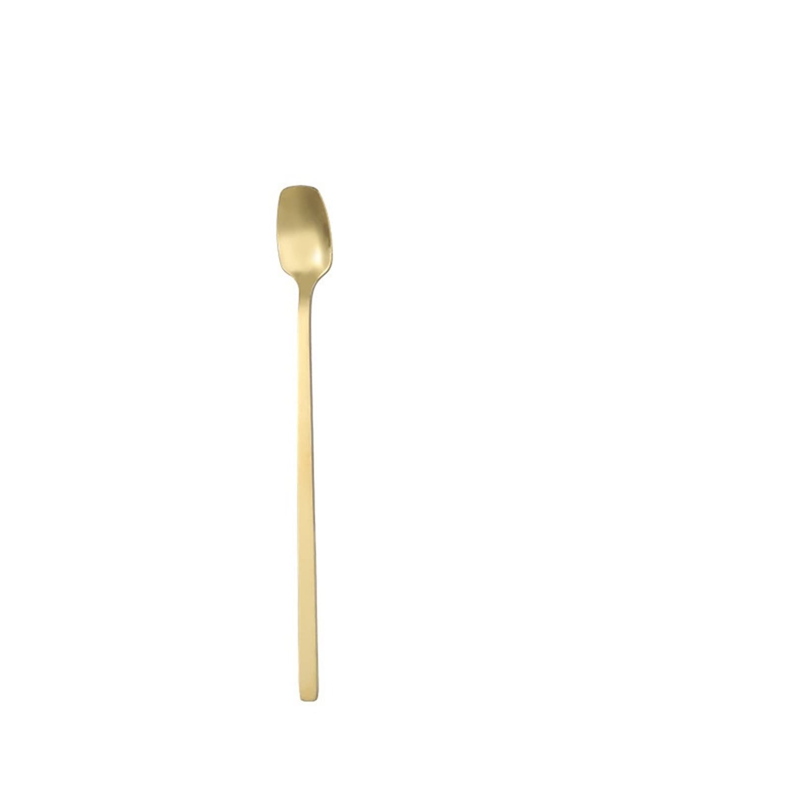 JINGYAN Cucchiaini da tè Long Handle Stainless Steel Dinnerware Set Spoon Tea Dessert Coffee Ice Cream Spoons Kitchen Accessories Bar