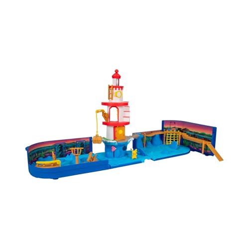 Jazwares Pokemon Carry Case Lighthouse Exploration Playset - Portable Transforming Backpack Playset with Action Features and 2-inch Pikachu Battle Figure
