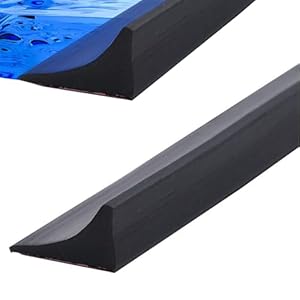 6FT Collapsible Shower Water Dam, Shower Threshold Water Stopper Barrier and Retention System and Keeps Water Inside Threshold Dry and Wet Separation (Black)