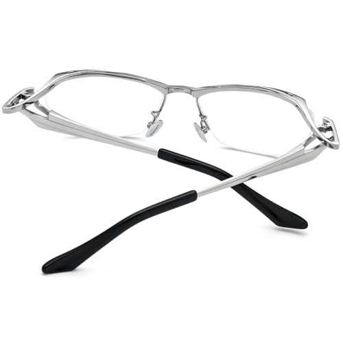 Image of FONEX Pure Titanium Glasses Frame Men Semi Rimless Square Eyeglasses Eyewear DTX416