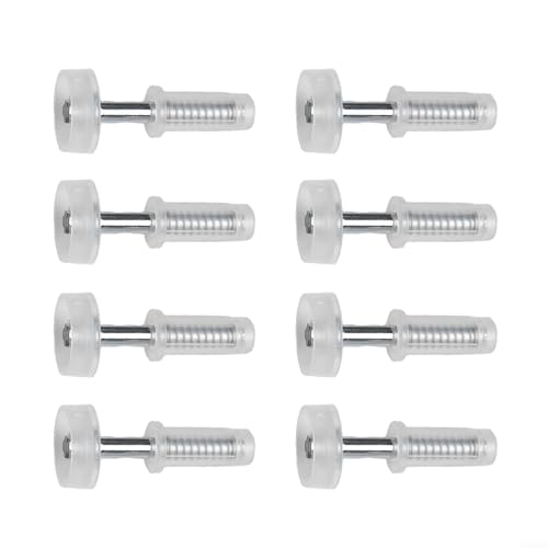 Bi-Fold Door Top Guide Wheel, 3/8 Inch Nylon Metal Spring Loaded Hardware Kit for Closet Doors 1 to 3/8 Inch Thick, White and Silver, 8 Pack miniatura 1