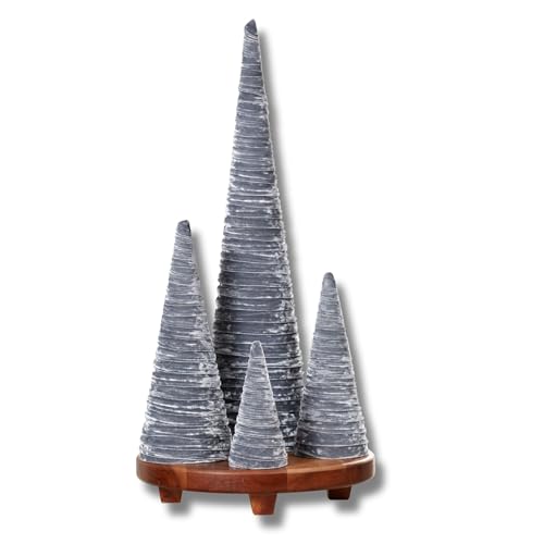 Image of Your Heart's Content Silver Velvet Trees Set of 4, Handcrafted Farmhouse, Valentine Tree Tabletop, Cozy Gift for, Modern Glam Wedding Decor, Elegant Mantle (Silver)