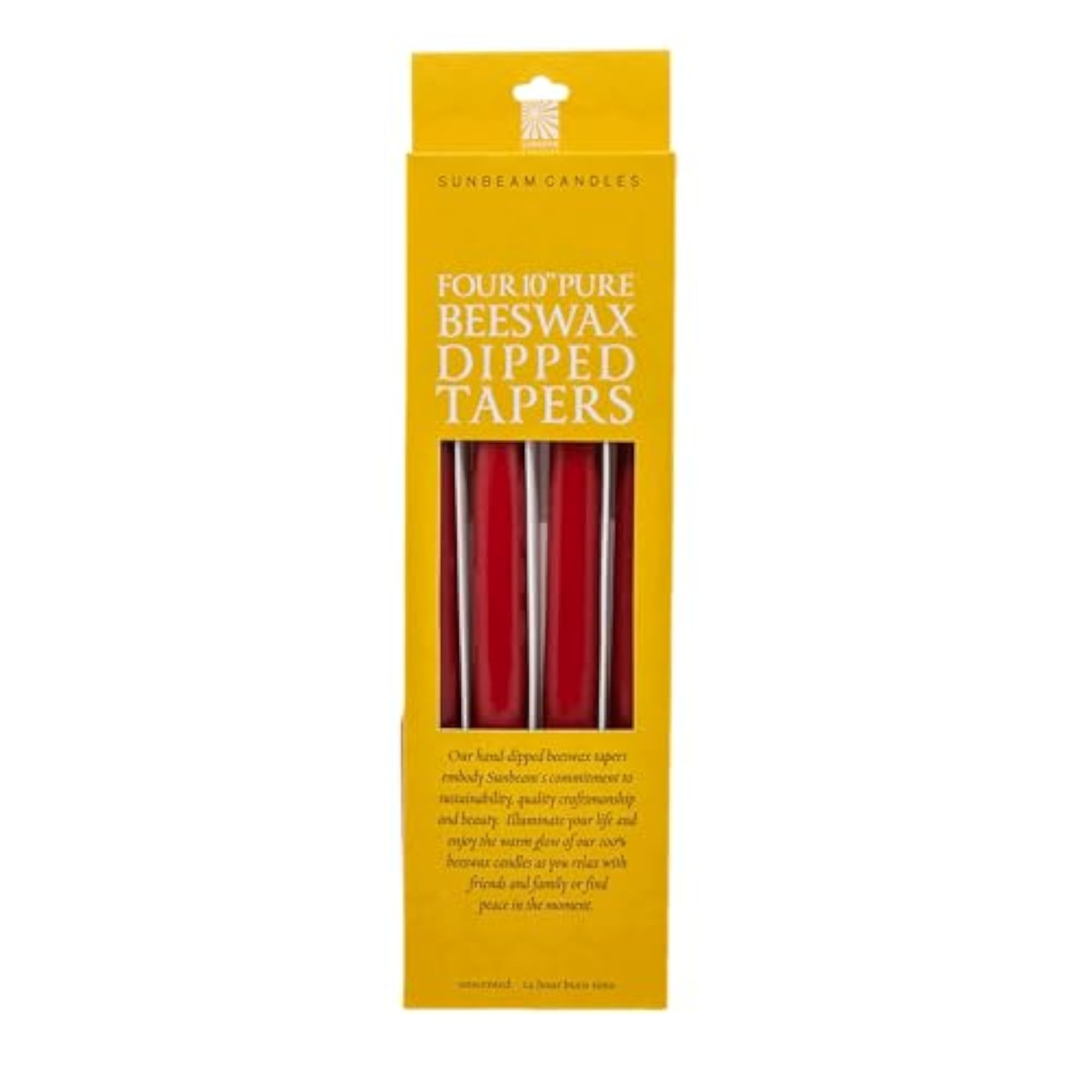 Red Dipped Beeswax Taper, 12 CT