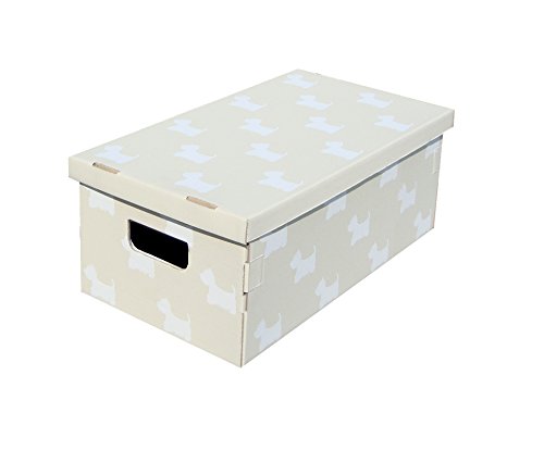 Kanguru LAVATELLI, Conjunto de 3 Cajas en Carton, Beige/Blanco, 29x51x21 cm, Perros, 29x51x20 cm, 3