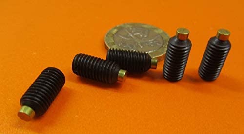 Black Oxide Steel Brass Tip Set Screw 1/4"-28 x .500" (1/2") Thread Length 20 pcs