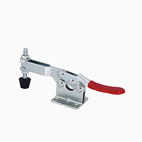 Cn-Bogong GH-201-B Hold Down Toggle Clamps Woodworking Latch Antislip Red Hand Tool Holding Capacity Antislip Horizontal Heavy Duty Toggle Clamp 201B 198Lbs Quick Release Tool thumb #3