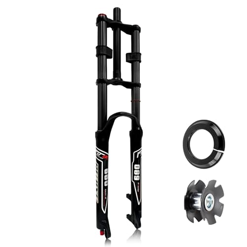 Forcella per bici con escursione ultra lunga: la forcella anteriore ha un'escursione esposta di 180 mm e un'escursione mobile di 145 mm. Riduce efficacemente lo sforzo e affronta facilmente terreni complessi come i massi sulle strade di montagna.