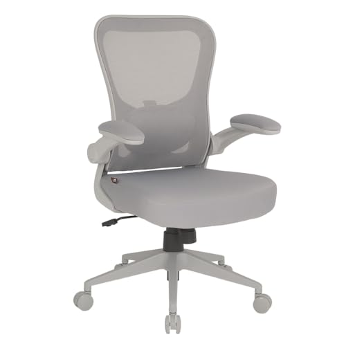 Cadeira de Escritório Ergonômica DT3 Vita, Braço Rtátil até 90º, Apoio Lombar Ajustável, Mesh Spandex ™ Respirável, Tecido Softex™, Confortável, Espuma Injetada, Certificada NR-17 (Grey Frame)