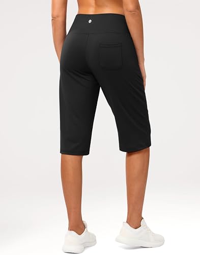 G Gradual Women's Bermuda Long Shorts 14" Knee Length Capris with Pockets High Waisted Athletic Casual Shorts for Women2