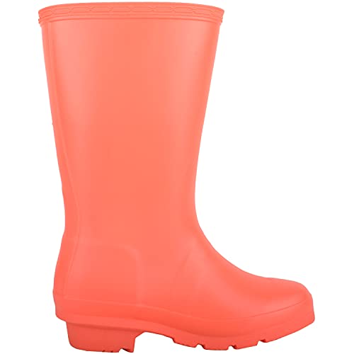 Absolute Footwear Childrens Kids Slip On Florescent Waterproof Rain Winter Welly Wellington Boots - Image 4
