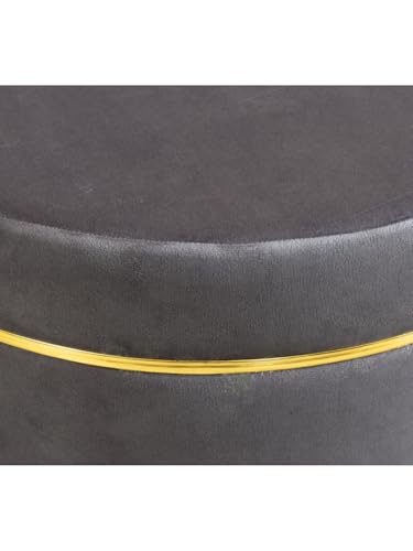 Image of Pouffes Sitting Stool for Living Room, Puffy Wooden Ottoman | Round Pouffe for Living Room & Bedroom | Pouf for Office & Home Decoration & Modern Seating Stool (Cmbo-Grey)