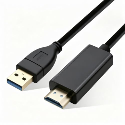 Cable USB 3.0 a HDMI, Cable Convertidor USB a HDMI, Requiere Controlador, 1.8M, Modo Duplicado y Extendido, Conector 1080p Full HD para Monitor, PC, Ordenador Portátil, Compatible con Windows 7/8/10