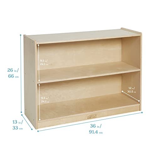 Ecr4Kids 2-Shelf Mobile Storage Cabinet, Classroom Furniture, Natural #TOP2