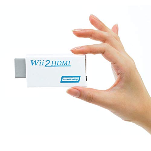 Adaptateur Wii vers HDMI,Convertisseur Wii vers HDMI avec 1080p/720p Sortie Vidéo et Audio de 3.5 mm pour Tous Les Modes d'Affichage Cover