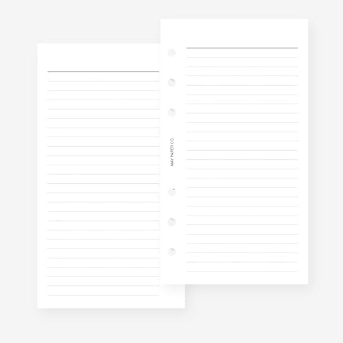 MAY PAPER CO. Personal Lined Planner Insert for Filofax Personal, LV MM agenda refill, 100 pages 6 hole 3.75 x 6.75 image 2