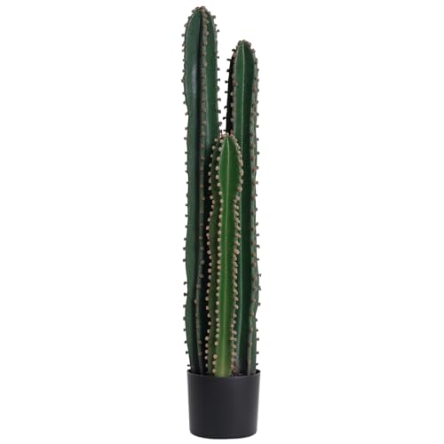 Outsunny Cactus Artificiel Grand réalisme Plante Artificielle Grande Taille dim. Ø 17 x 98H cm Vert