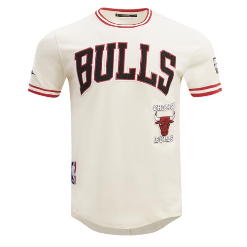 Pro Standard Mens NBA Chicago Bulls Retro Classics Short Sleeve Tee Eggshell/Red M