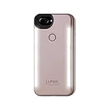 LuMee Duo Phone Case, Rose Matte | Front & Back LED Lighting, Variable Dimmer | Shock Absorption, Bumper Case, Selfie Phone Case | iPhone 8+ / iPhone 7+ / iPhone 6s+ / iPhone 6+