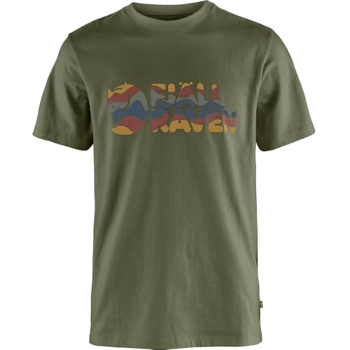 Fjällräven Herren Multicolor Logo T-Shirt, Laurel Green, S