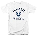 Villanova University Official Wildcats Logo Unisex Adult T Shirt,White, Medium