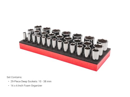 Image of TEKTON 1 /2 Inch Drive 6-Point Socket Set, 29-Piece | SHD92803