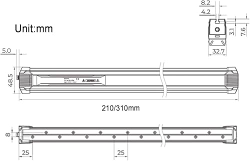 Barra iónica pulsada a corriente continua 310mm miniatura 2