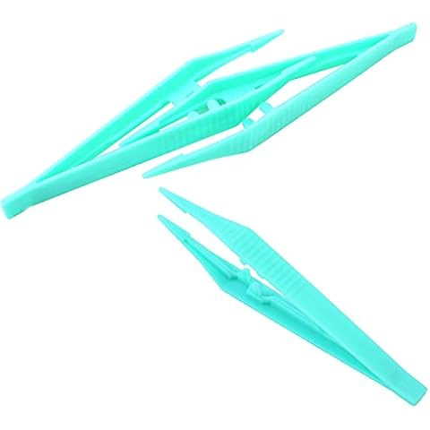 24pcs Disposable Tweezers Beads Tweezers Plastic Craft Tweezers for DIY Cover