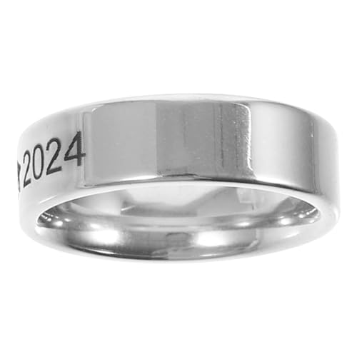 OATIPHO Anillo De Graduación De Inoxidable Diseño De Doctorado Joyería Para Fiesta De Graduación Anillo Unisex Para Hombres y Mujeres Personalizado