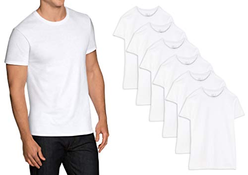 Fruit of the Loom Men's Stay Tucked Crew T-Shirt (Black & Grey