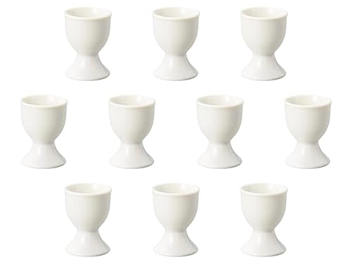 Set of 10 White Egg Stand [1.9 x 2.5 inches (4.9 x 6.3 cm) | Setomonohonpo