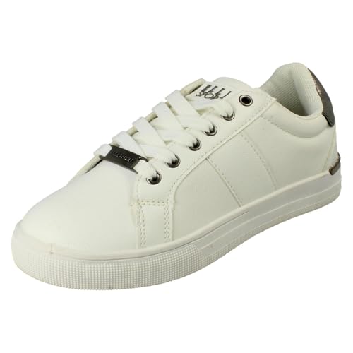 Ladies Elle Sport Lace Up Trainers F7311 - White Synthetic - UK Size 4 - EU Size 37 - US Size 6