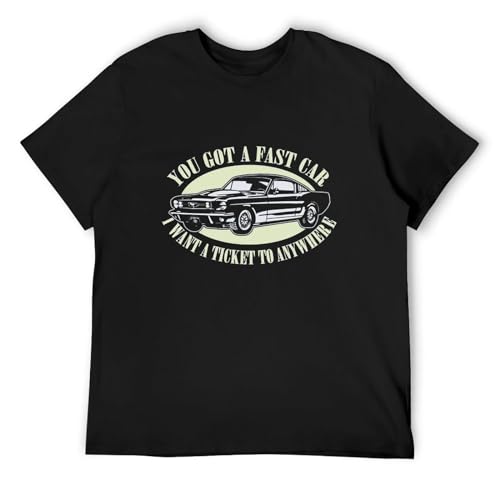 Photo de AO DA XIONG Men's Elimina Tracy Chapman Fast Car Unticket to Anywhere T-Shirts Black M