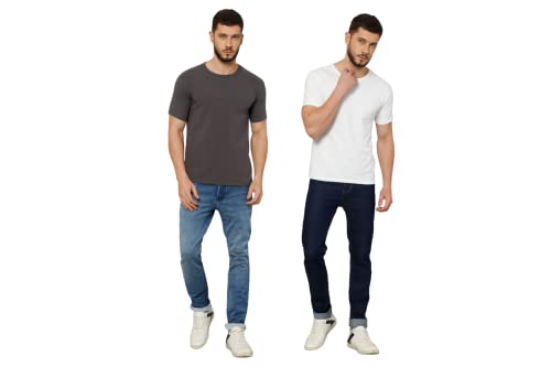 Image of T-Shirt for Men - 100% Cotton Casual T-Shirt | Half Sleeve, Round Neck 4 Way Stretch Fabric | Slim Fit T-Shirt