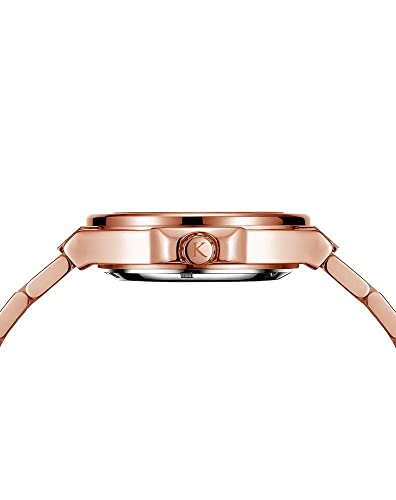 Kredo Men DEDON Rose Gold Mechanical Automatic Skeleton Analouge Water Resistant Stainless Steel Wrist Watch-KW117 | Black Round Dial Silver Strap | Designed in Amsterdam - Image 3