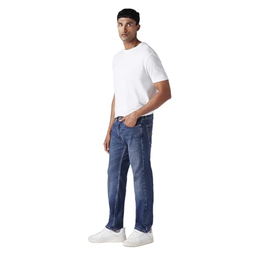 Image of Men's 505 Blue Straight fit mid Rise Jeans